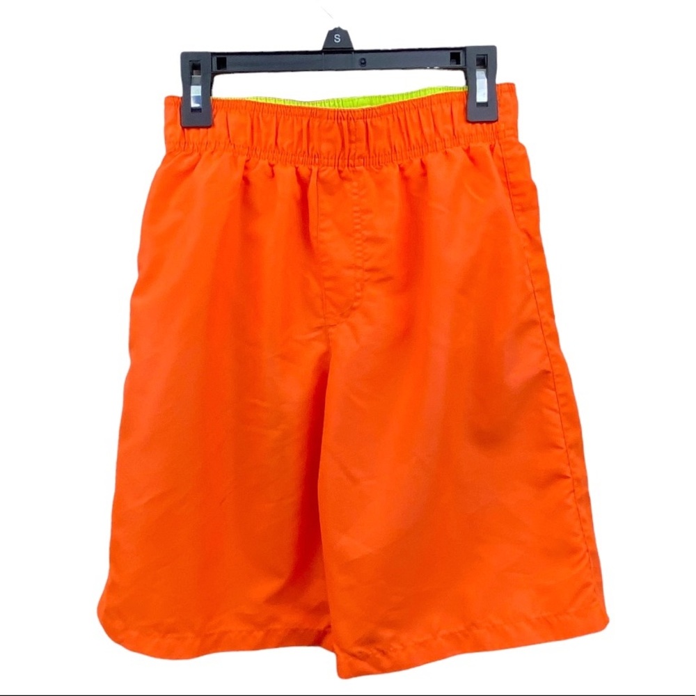 OP Neon Acrobat Orange Board Shorts Lined Swim Trunks Longer Length Boys L 10/12